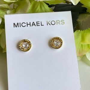 Michael Kors Gold and Crystal Stud Earrings